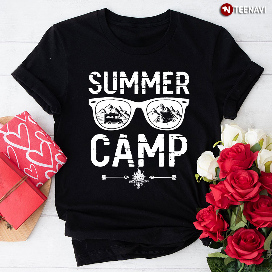 Summer Camp Glasses Camping Car Tent T-Shirt