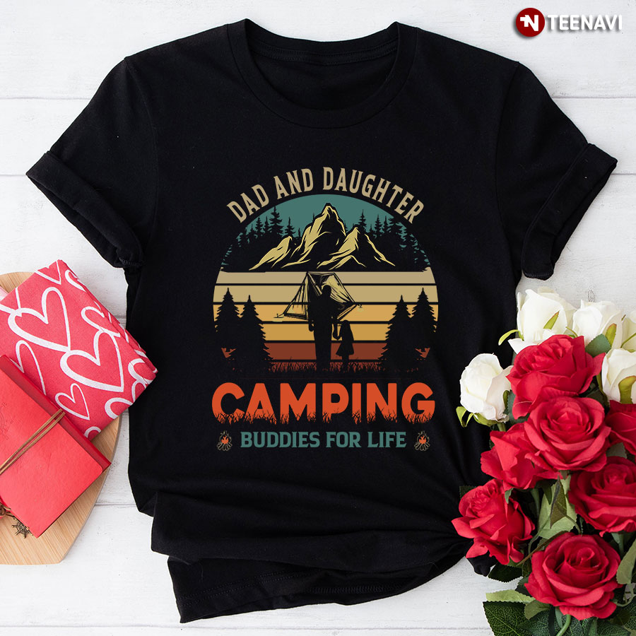 Dad And Daughter Camping Buddies For Life Vintage T-Shirt