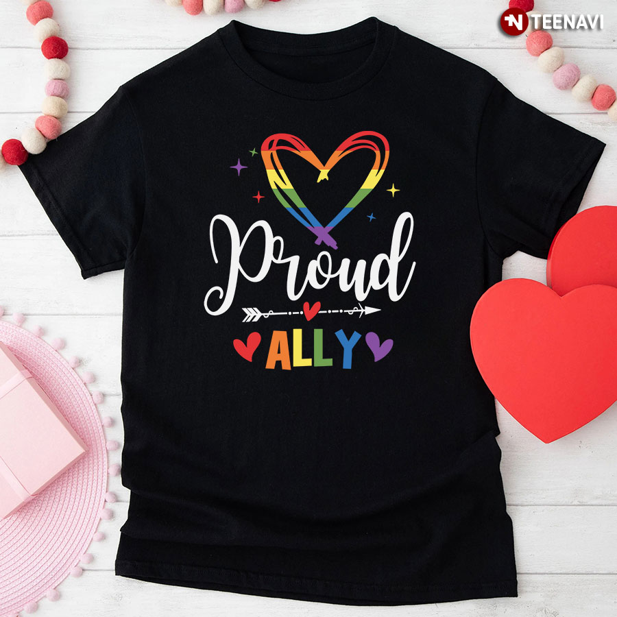 Proud Ally Heart LGBT T-Shirt