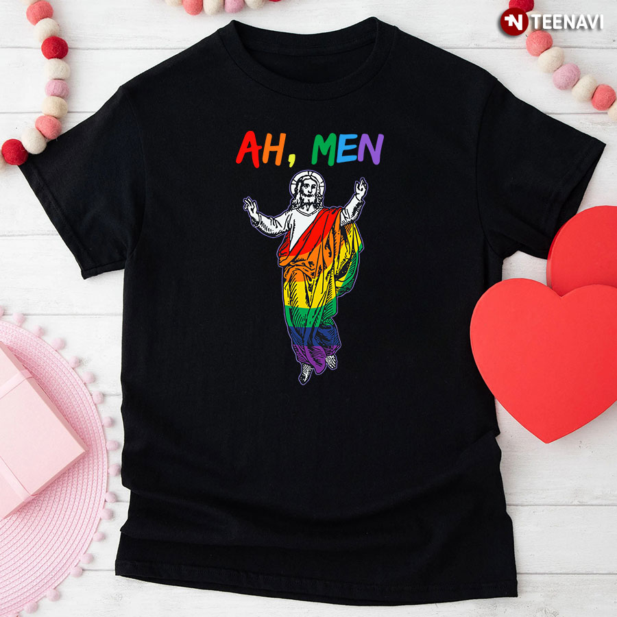 Ah Men Funny Jesus LGBT T-Shirt