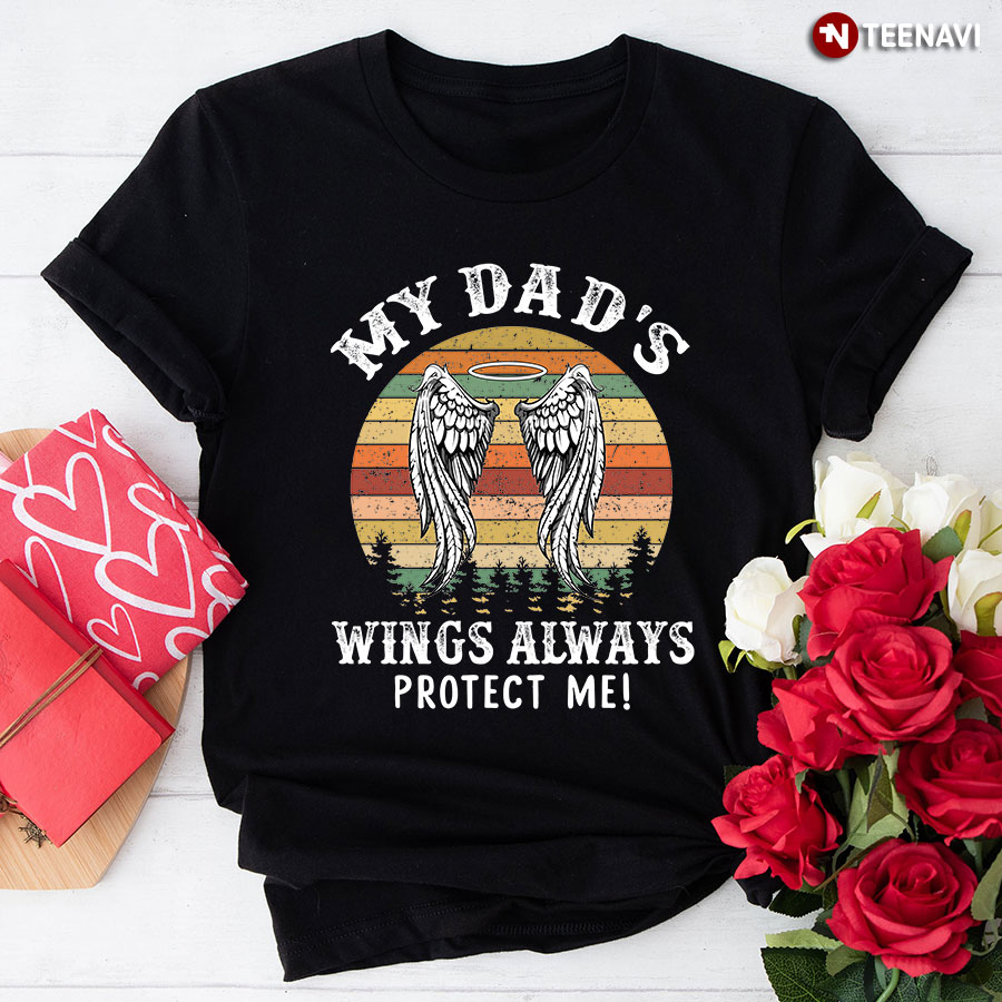 My Dad's Wings Always Protect Me Vintage T-Shirt