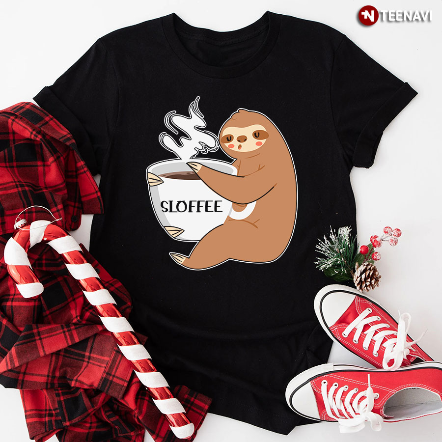 Sloffee Sloth Coffee T-Shirt - Plus Size Tee