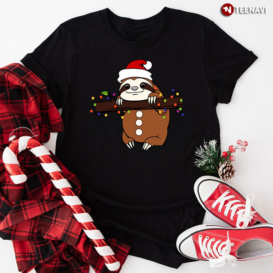 Santa Sloth Christmas T-Shirt - Kids Tee