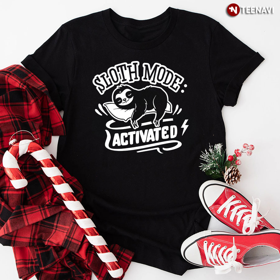 Sloth Mode Activated T-Shirt - Black Tee