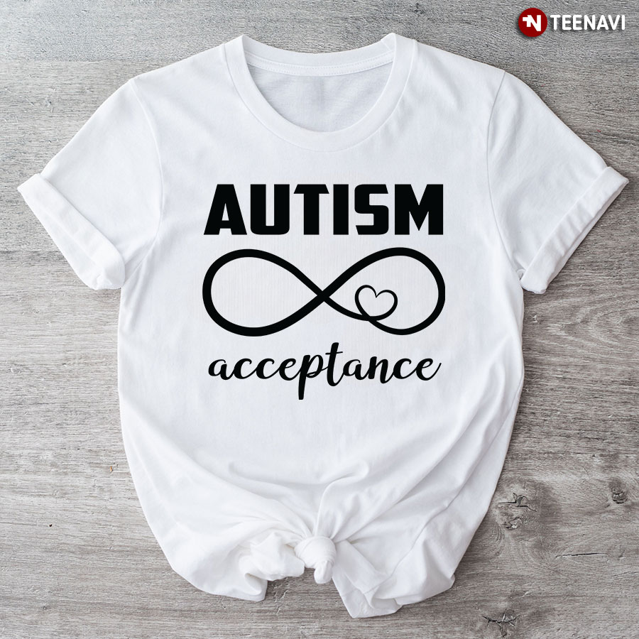 Autism Acceptance Infinity Heart Sign T-Shirt - Small Tee