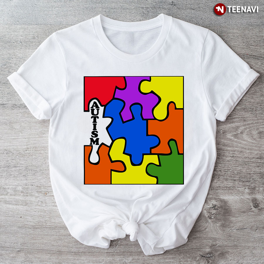 Colourful Puzzle Pieces Autism Awareness T-Shirt