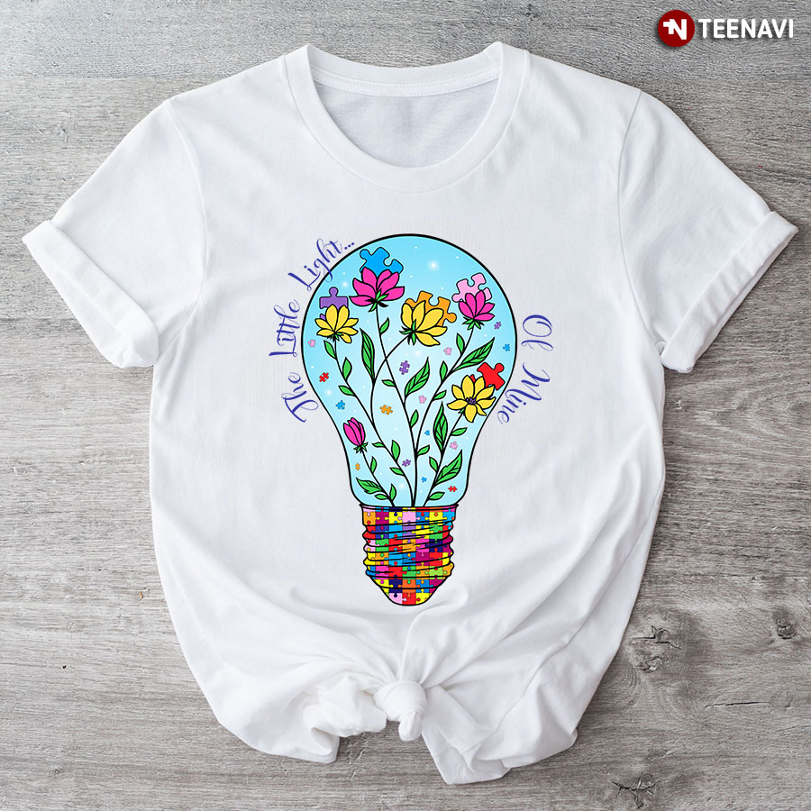The Little Light Of Mine Light Bulb Autism T-Shirt - Floral Tee