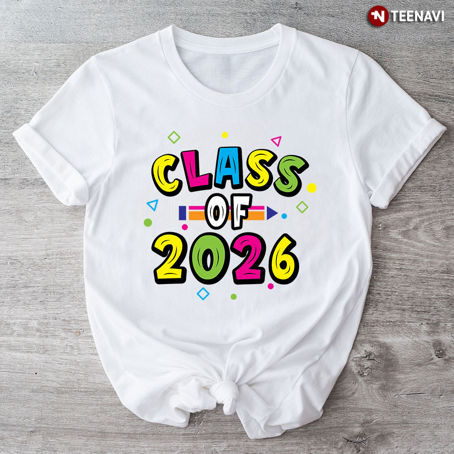 Class Of 2026 Crayon Student Back To School T-Shirt