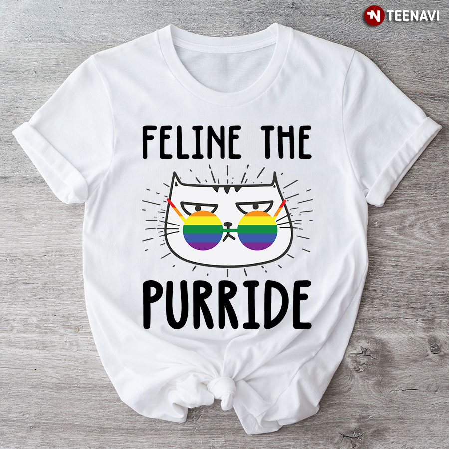 Feline The Purride LGBT Cat T-Shirt