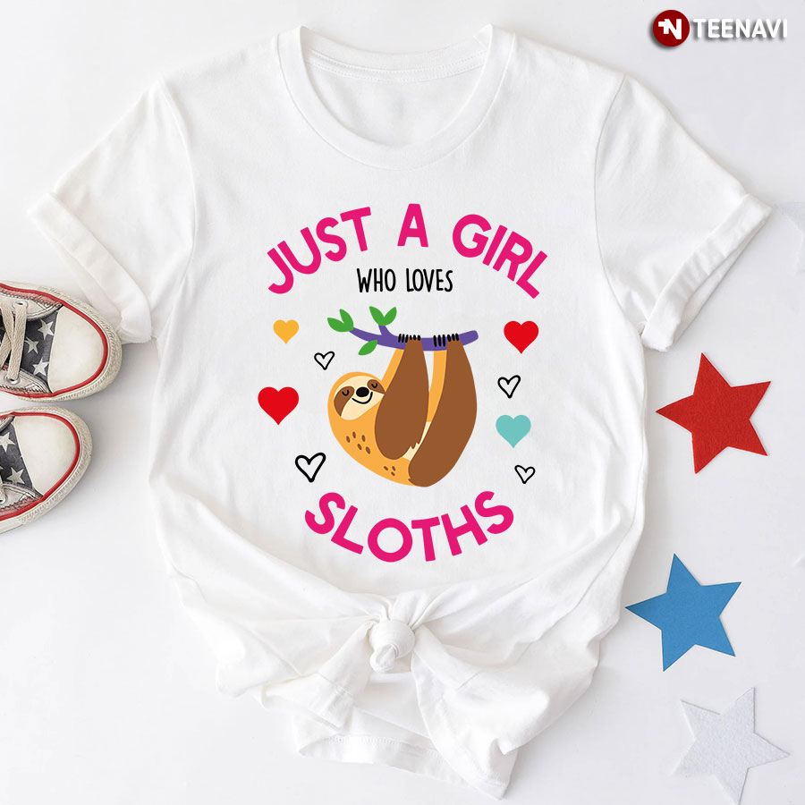 Just A Girl Who Loves Sloths T-Shirt - Plus Size Tee