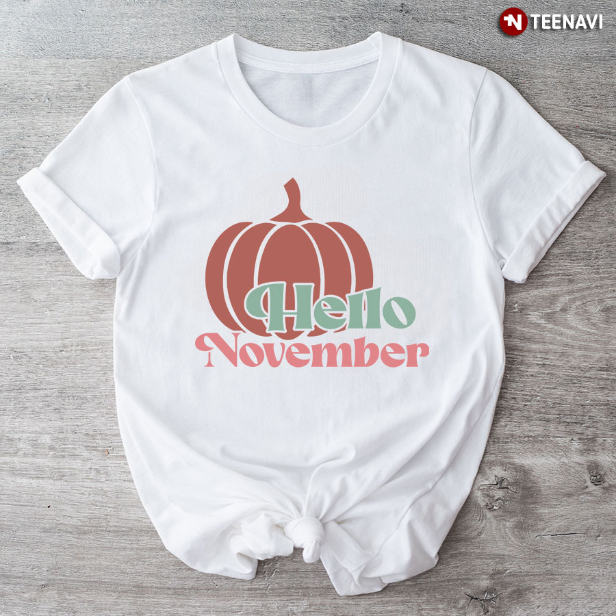 Hello November Pumpkin Thanksgiving T-Shirt
