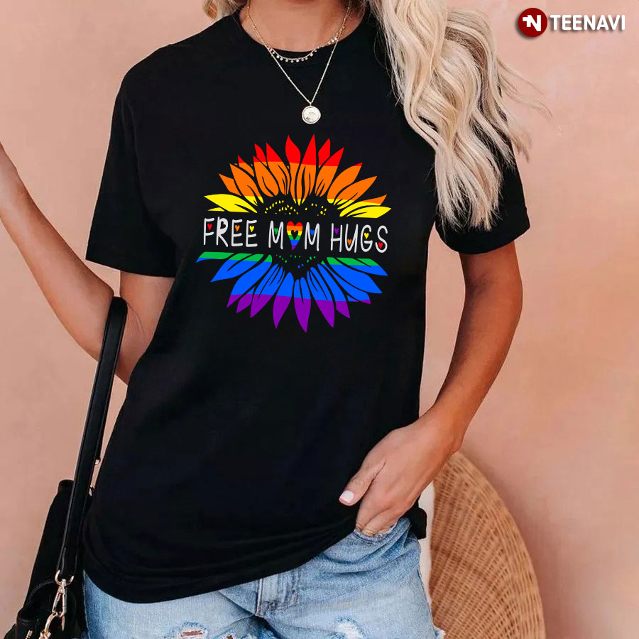 Free Mom Hugs LGBT Sunflower T-Shirt