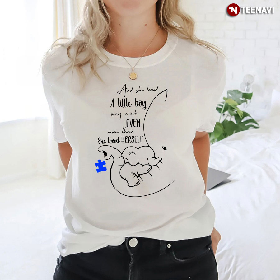 Womens She Loved A Little Boy Very Much Autism Elephant Mom
