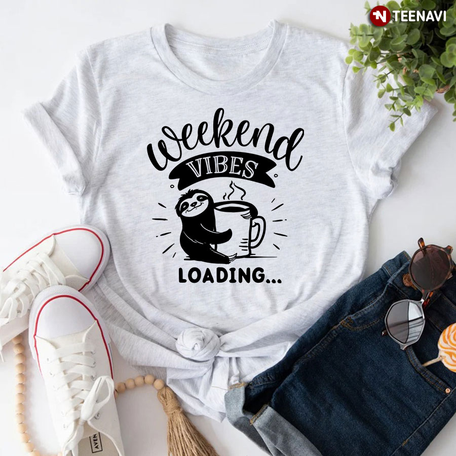 Weekend Vibes Loading Sloth T-Shirt - Small Tee
