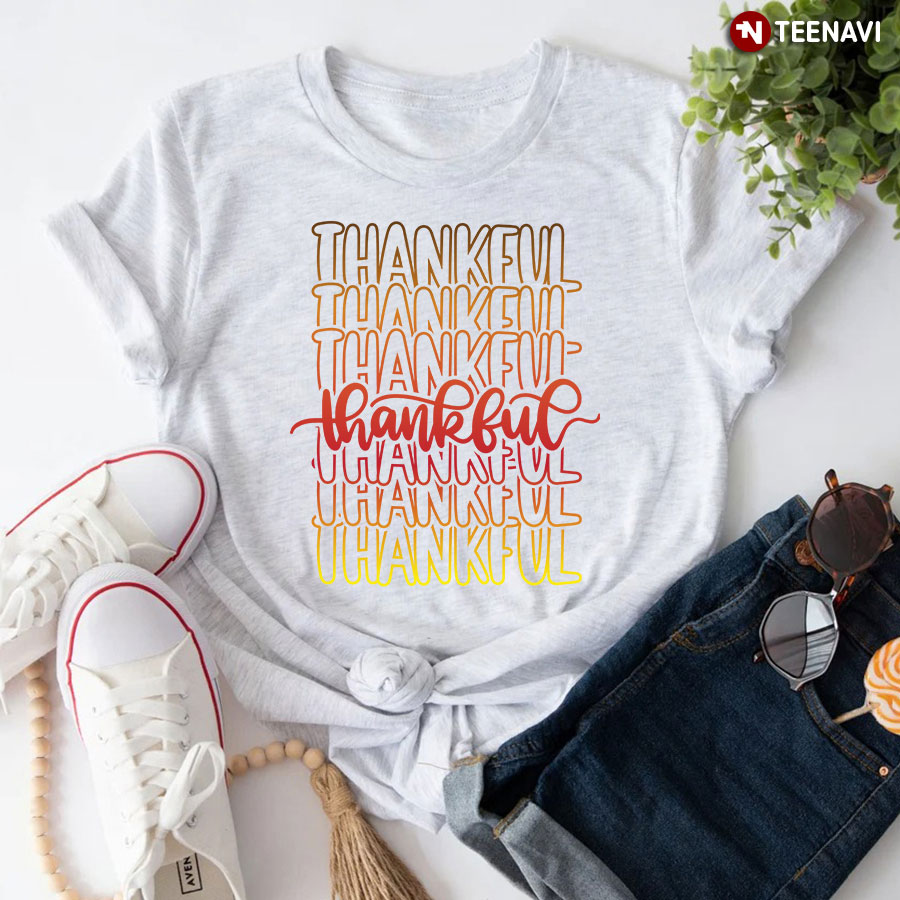 Thankful Happy Thanksgiving Fall Season T-Shirt