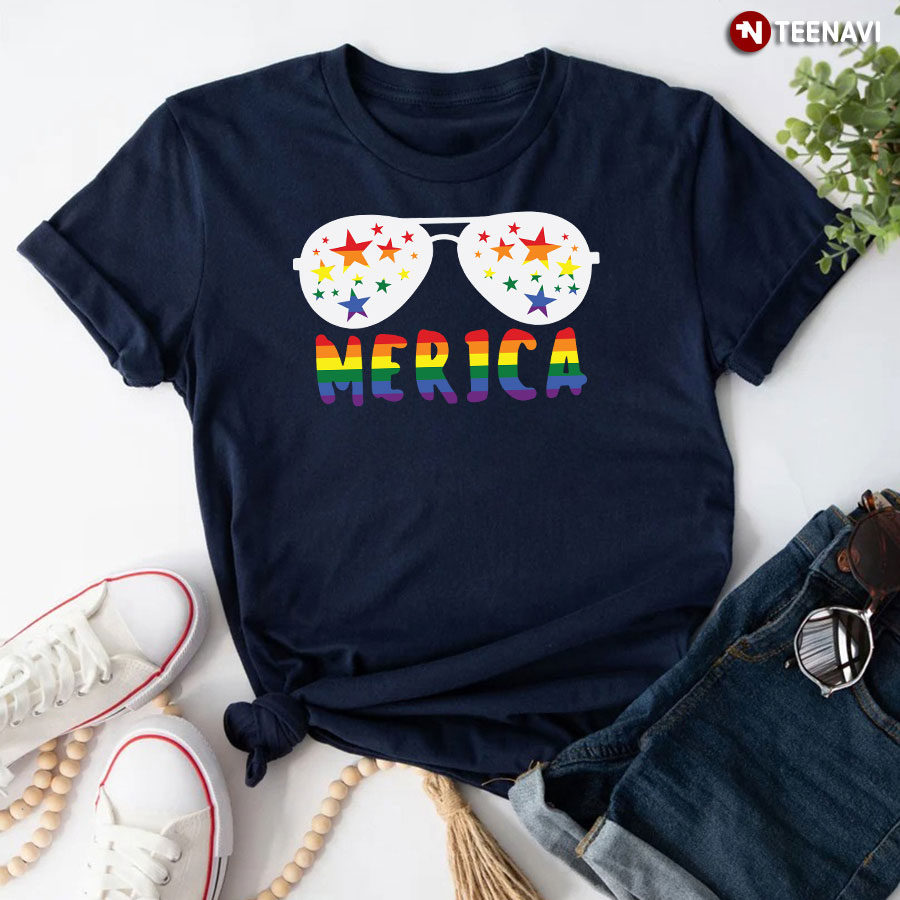 Merica LGBT Glasses T-Shirt