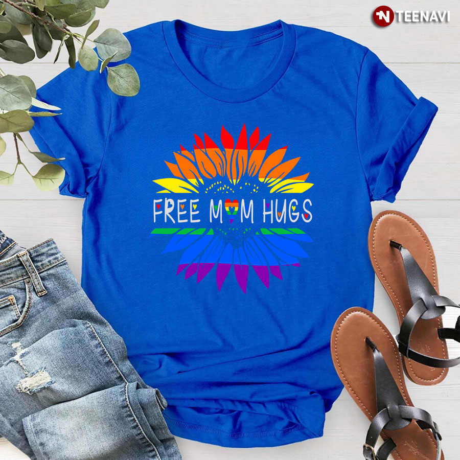 Free Mom Hugs LGBT Sunflower T-Shirt