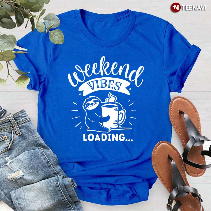 Weekend Vibes Loading Sloth T-Shirt - Black Tee