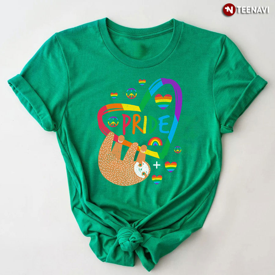 Sloth LGBT Pride Rainbow Heart T-Shirt