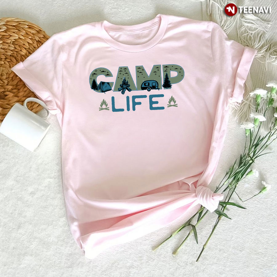 Camp Life Tent Campfire Camping Car T-Shirt