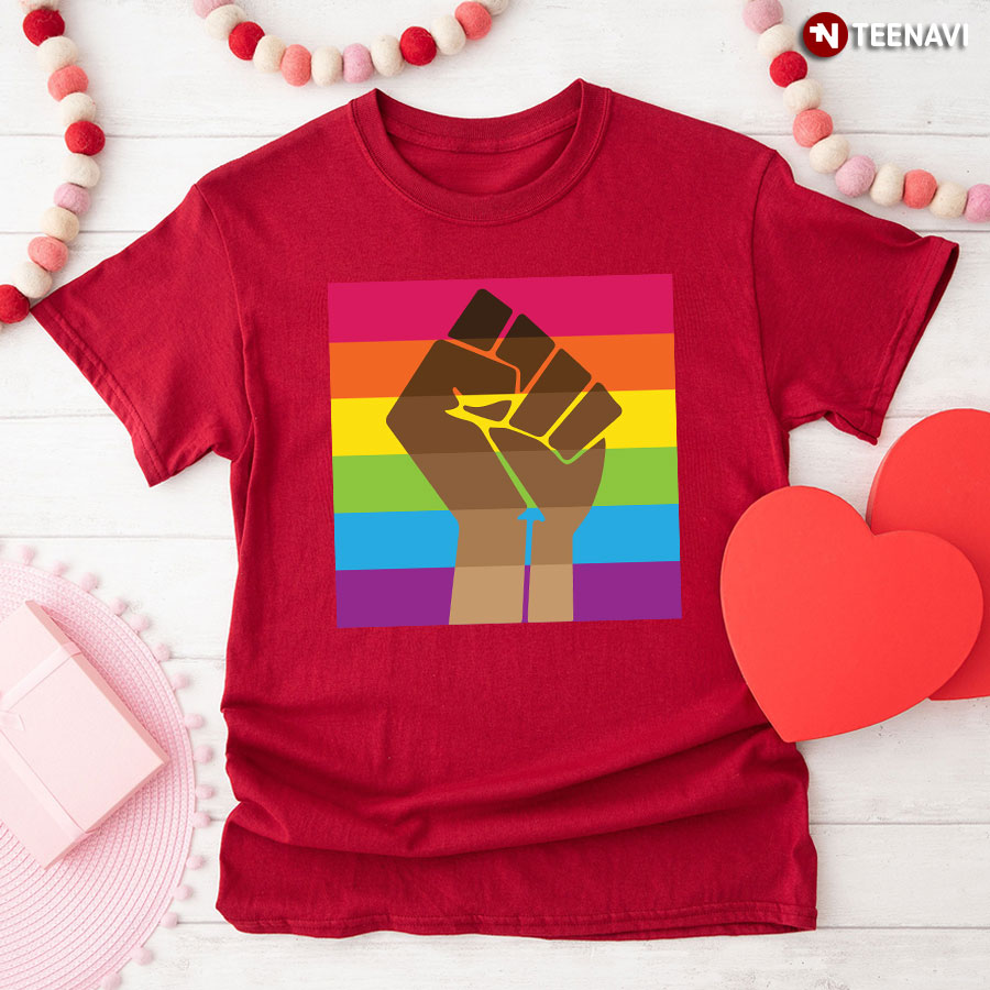 Melanin Hand LGBT Pride Flag T-Shirt