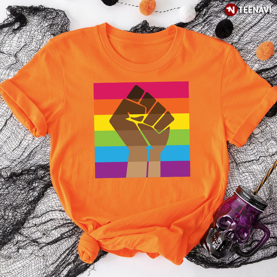 Melanin Hand LGBT Pride Flag T-Shirt