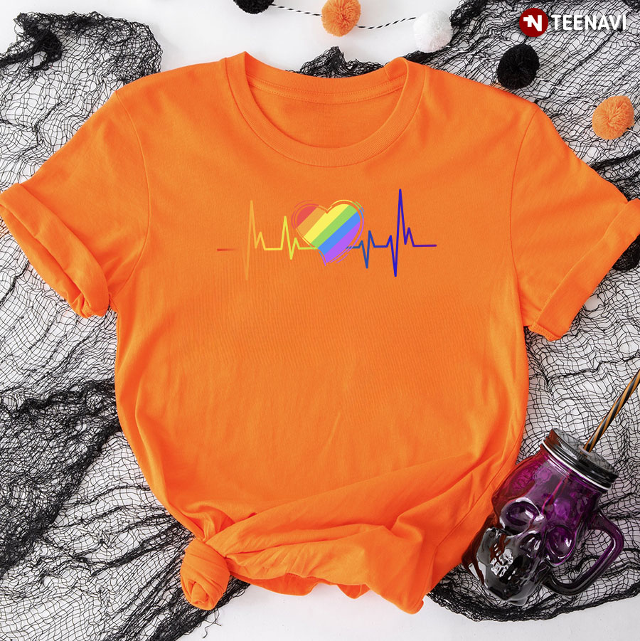 Heartbeat LGBT Pride Flag T-Shirt