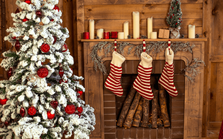 how to hang garland on fireplace