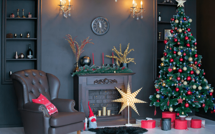 how to put garland on fireplace mantel