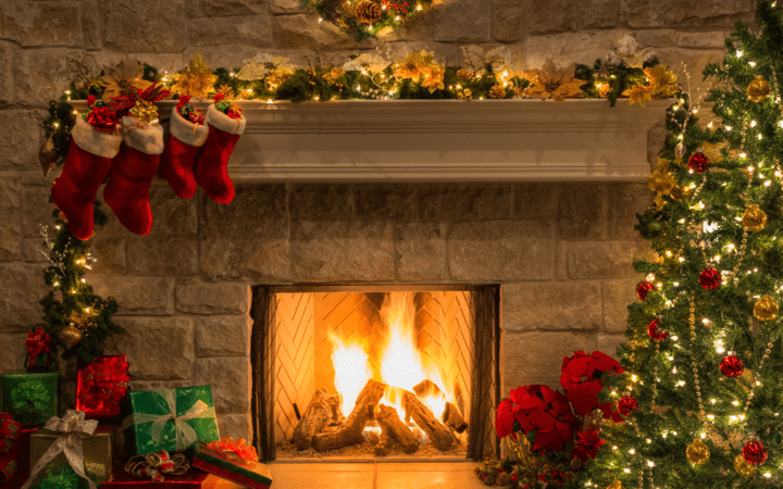 how to hang garland on a fireplace