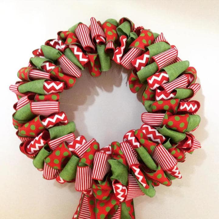 how to put ribbon on a wreath
