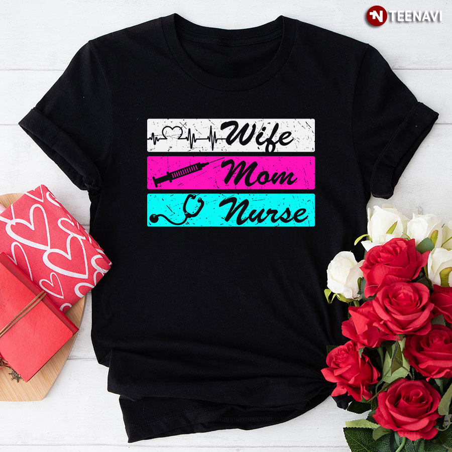 Wife Mom Nurse Vintage T-Shirt