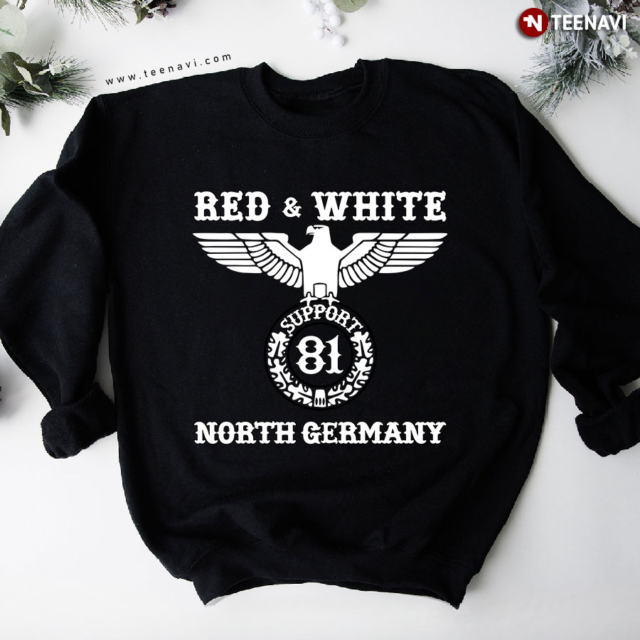 Red & White Support 81 North Germany Eagle Sweatshirt