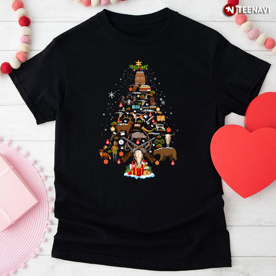 Hunting Christmas Tree With Hunting Devices T-Shirt