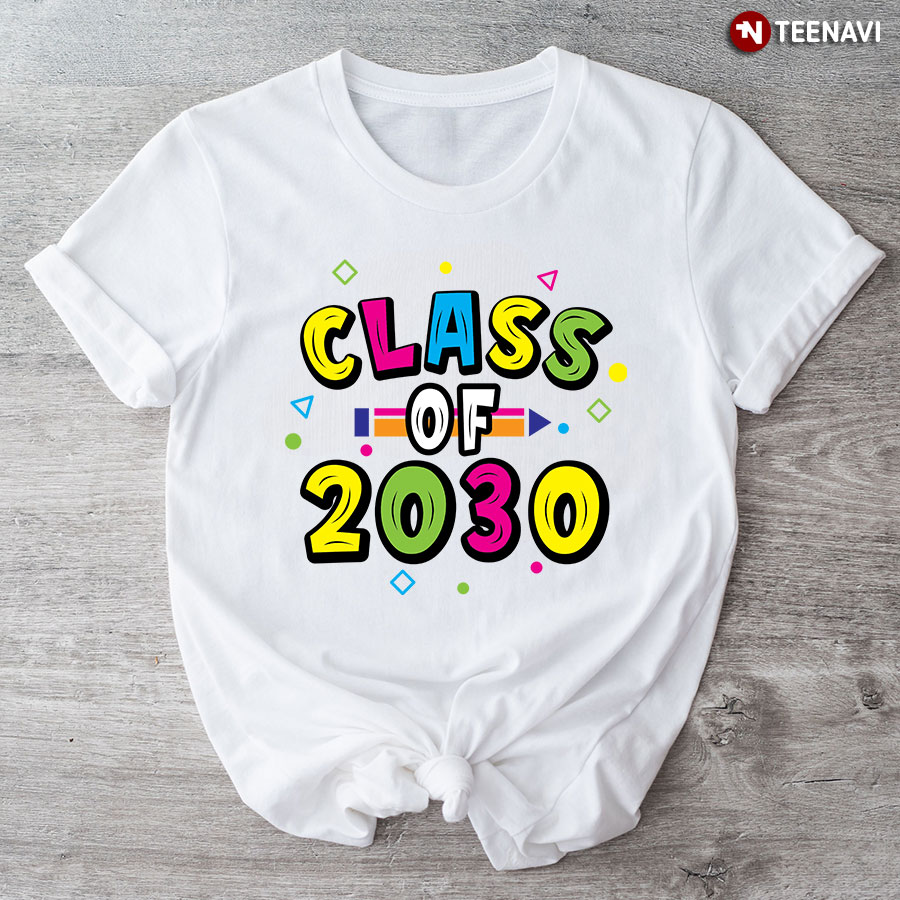 Class Of 2030 Crayon Student Back To School T-Shirt