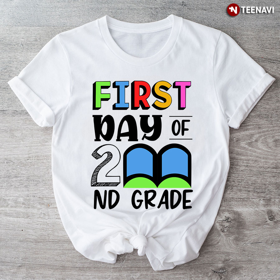 First Day Of 2nd Grade Second Grade Student Teacher Book Back To School T-Shirt