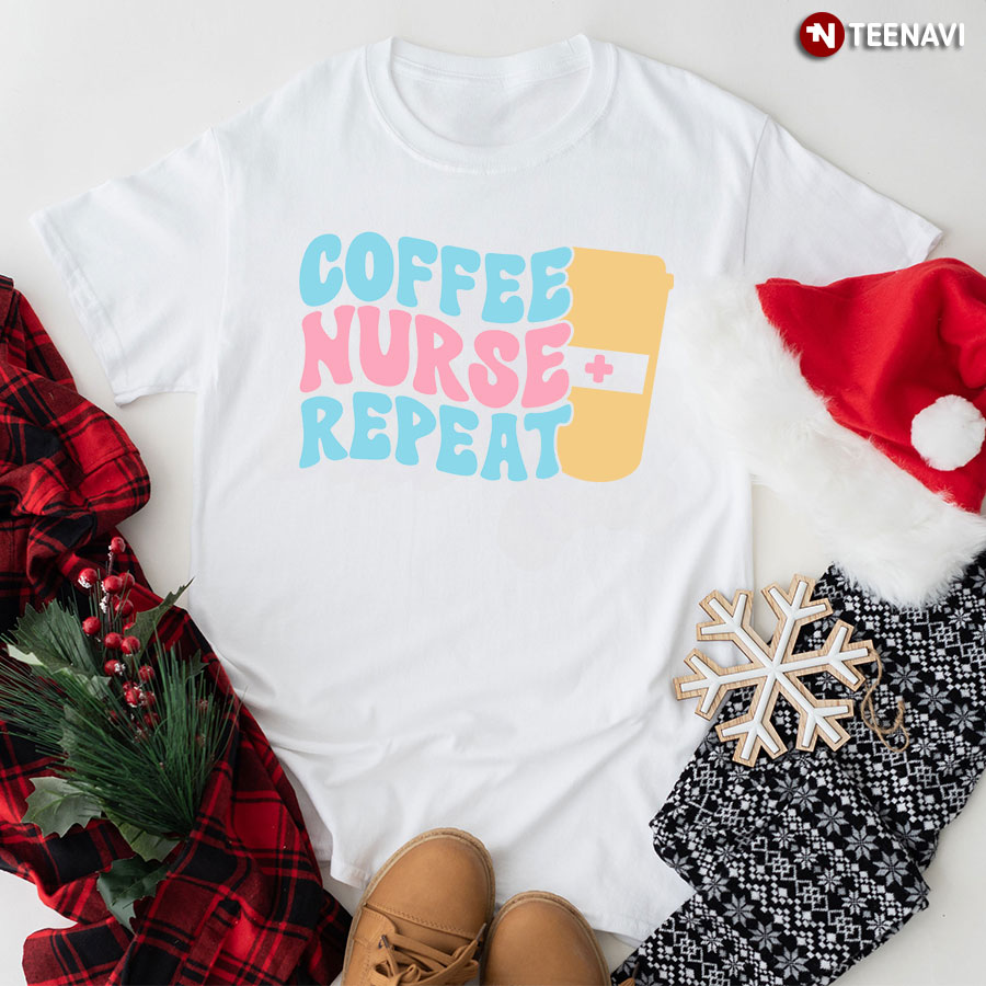 Coffee Nurse Repeat T-Shirt - Plus Size Tee