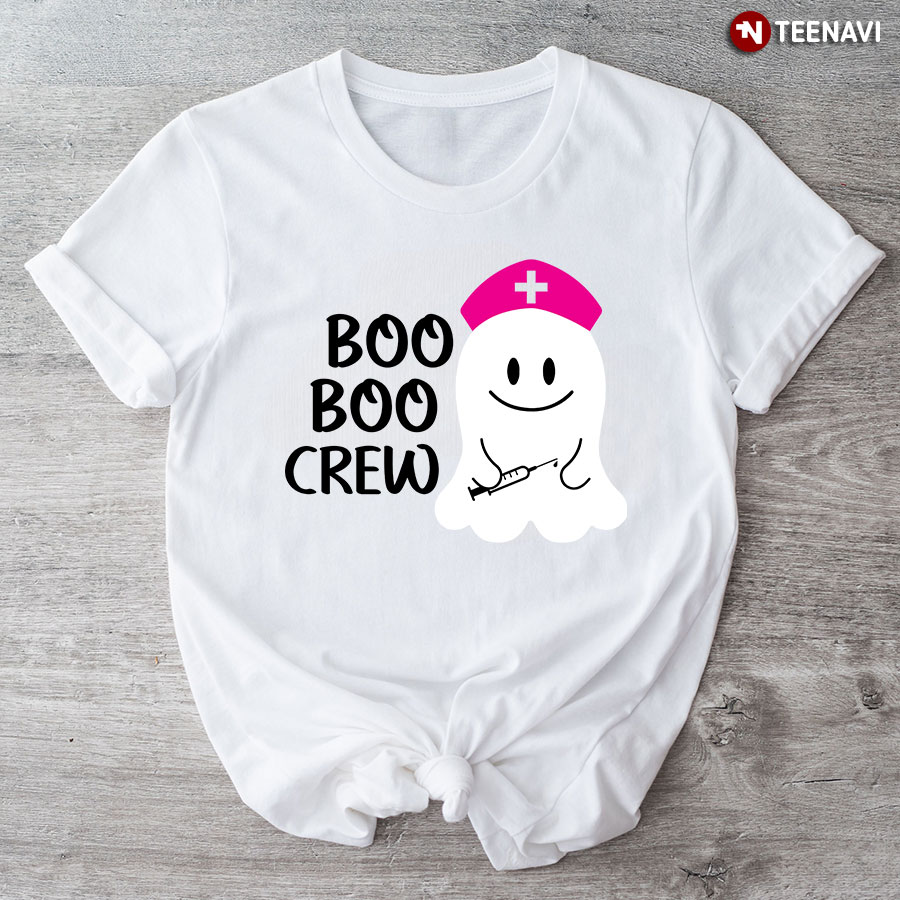 Boo Boo Crew Smiling Nurse Ghost Halloween T-Shirt