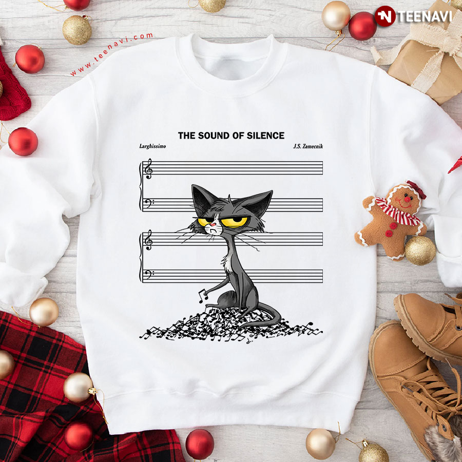 The Sound Of Silence Grumpy Cat With Music Staff Sweatshirt