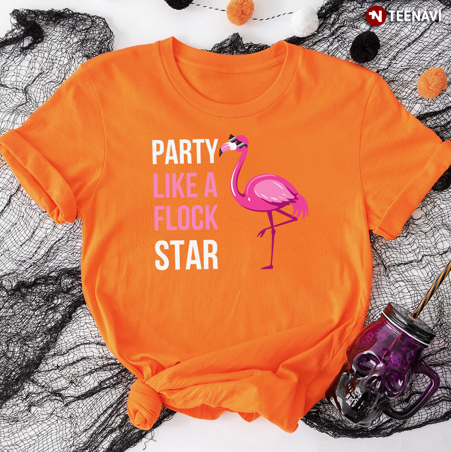 Party Like A Flock Star Pink Flamingo T-Shirt