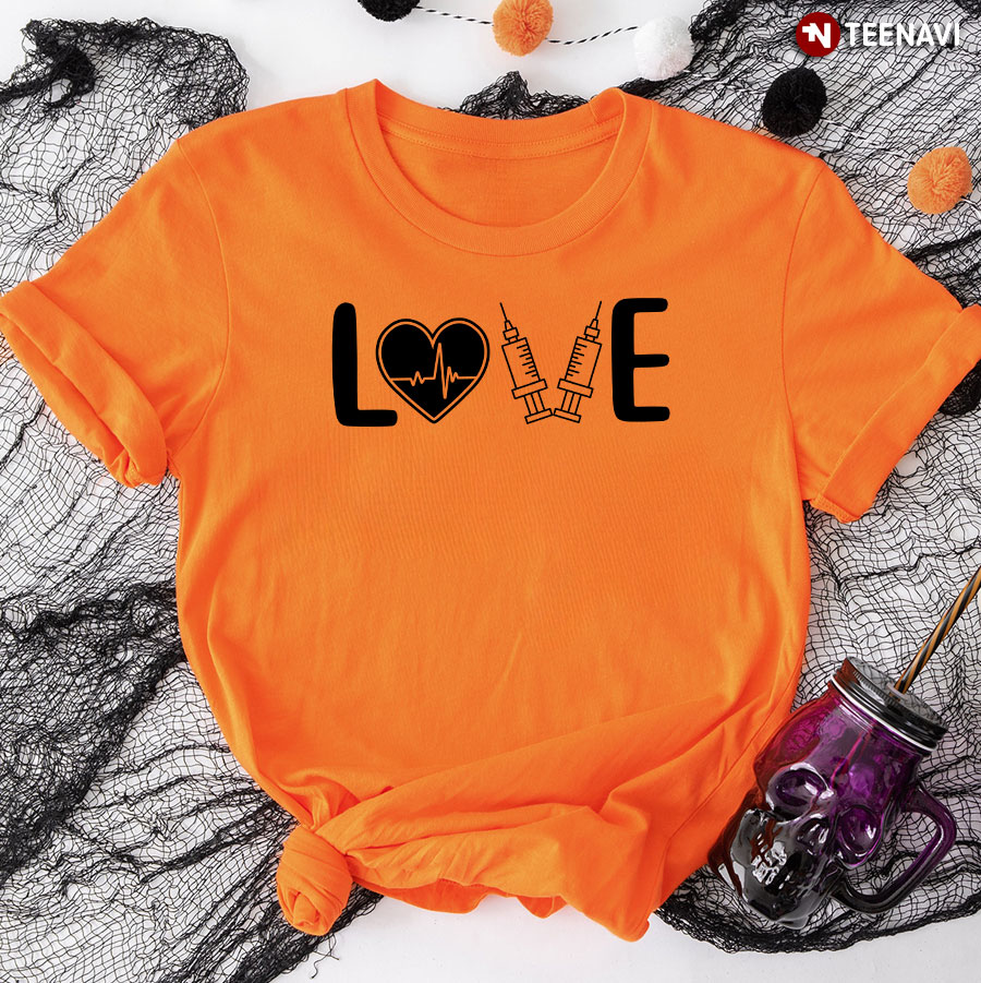 Love Syringe Heart Heartbeat Nurse T-Shirt