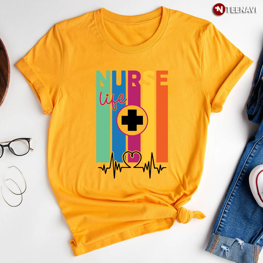 Nurse Life Heartbeat Vintage T-Shirt