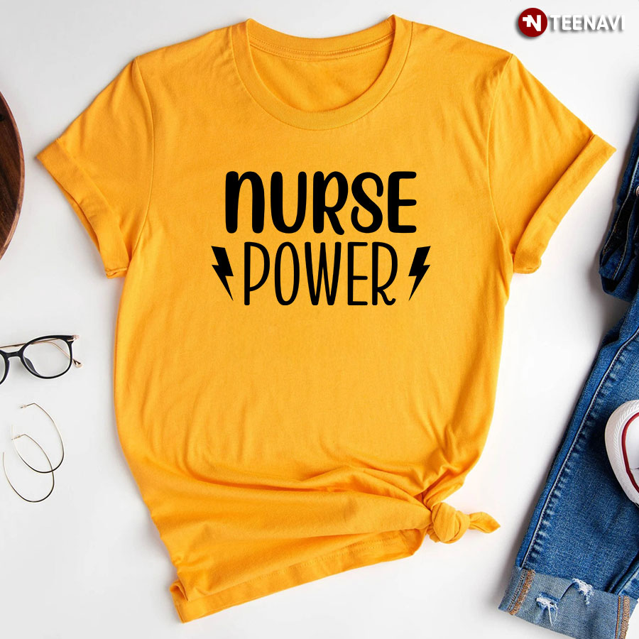 Nurse Power Lighting Bolt T-Shirt - White Tee