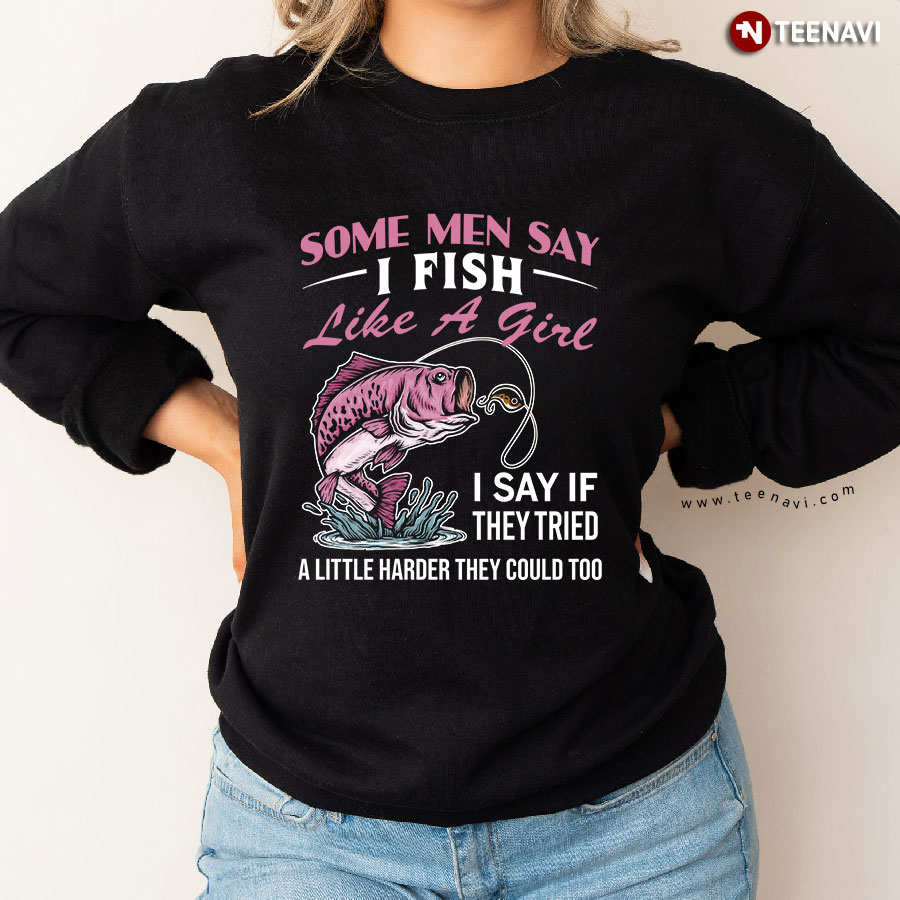 Womens Fishing - I Know I Fish Like A Girl Try to Keep Up unisex T-Shirt L