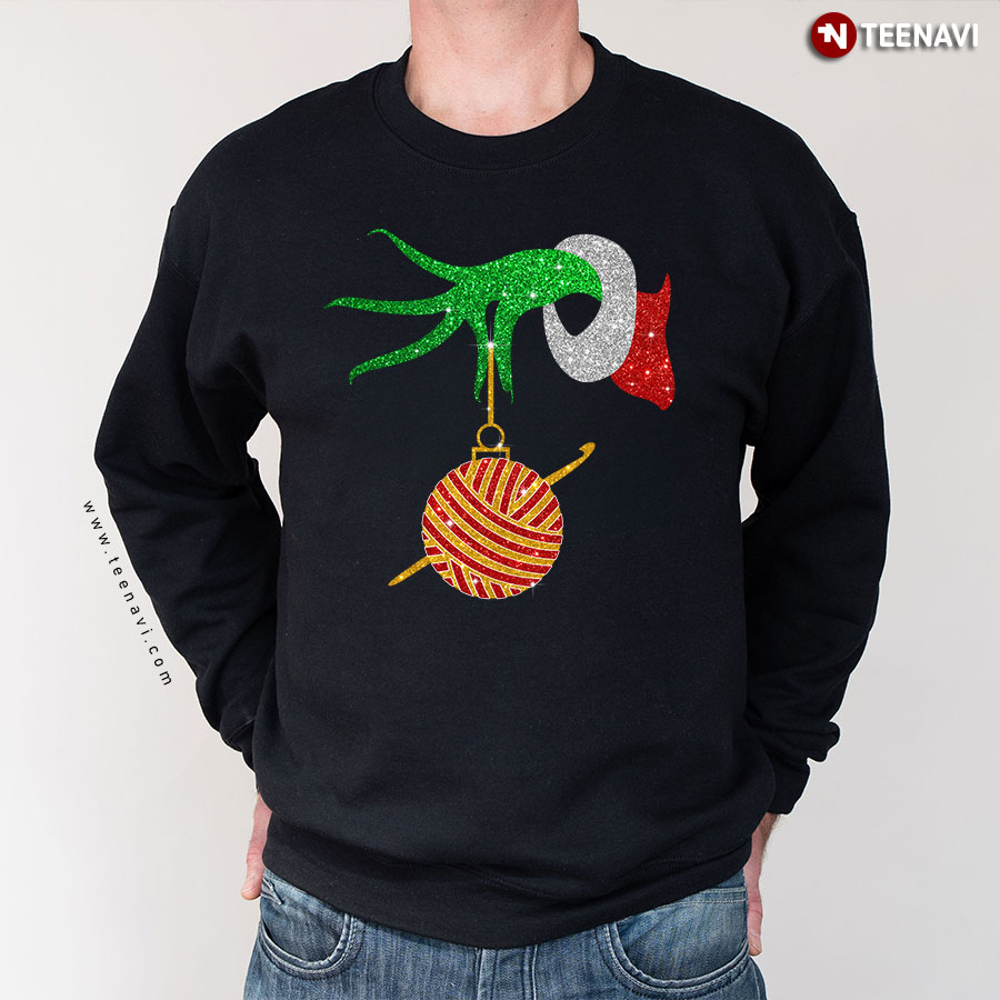 Grinch hand Crochet Yarn Christmas shirt, hoodie, tank top