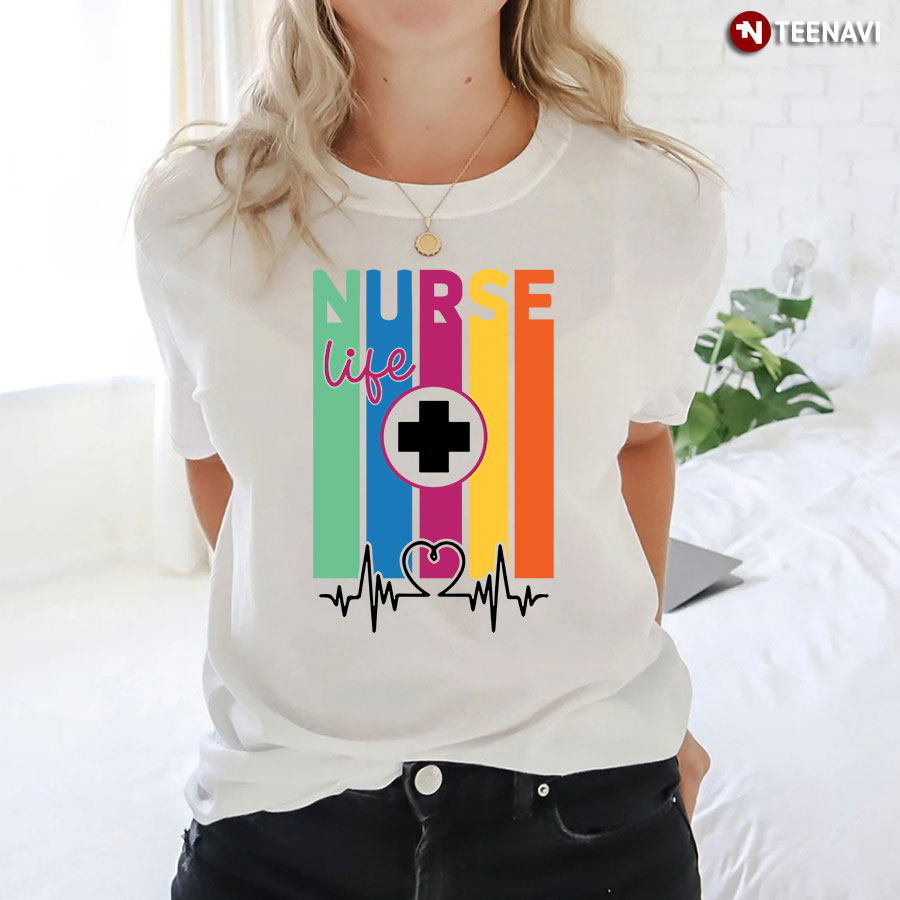 Nurse Life Heartbeat Vintage T-Shirt