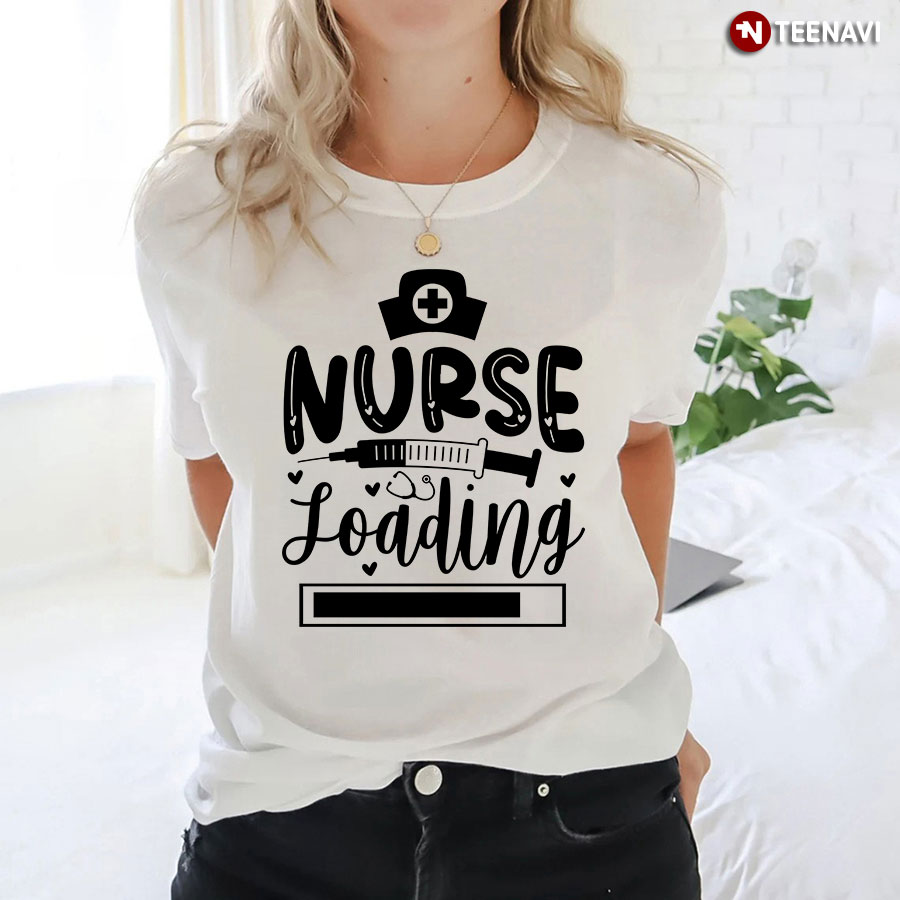 Nurse Loading Syringe Stethoscope T-Shirt