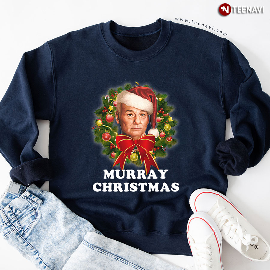 Murray Christmas X'mas Wreath Santa Bill Murray Sweatshirt