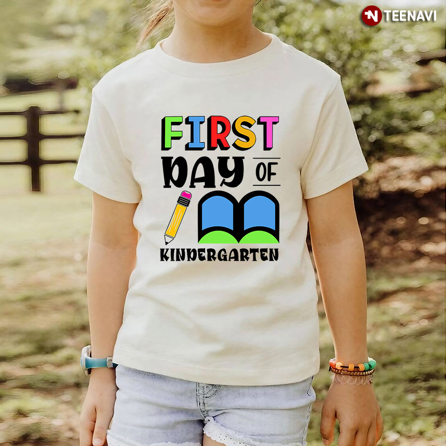 First Day Of Kindergarten Pencil Book Back To School T-Shirt