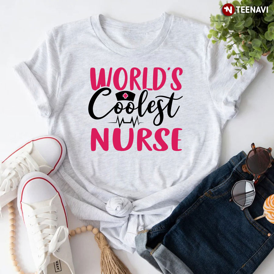 World's Coolest Nurse Heartbeat T-Shirt